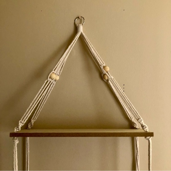 2 Tier Macrame Hanging Shelves - Picture 3 of 4